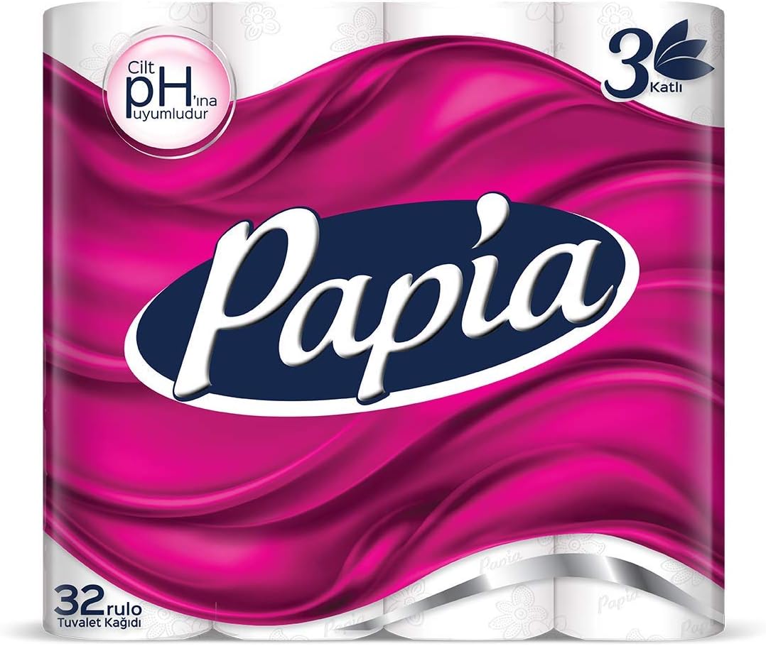 Papia 3 Katlı 32'lı Tuvalet Kağıdı (1 x 32 Rulo)