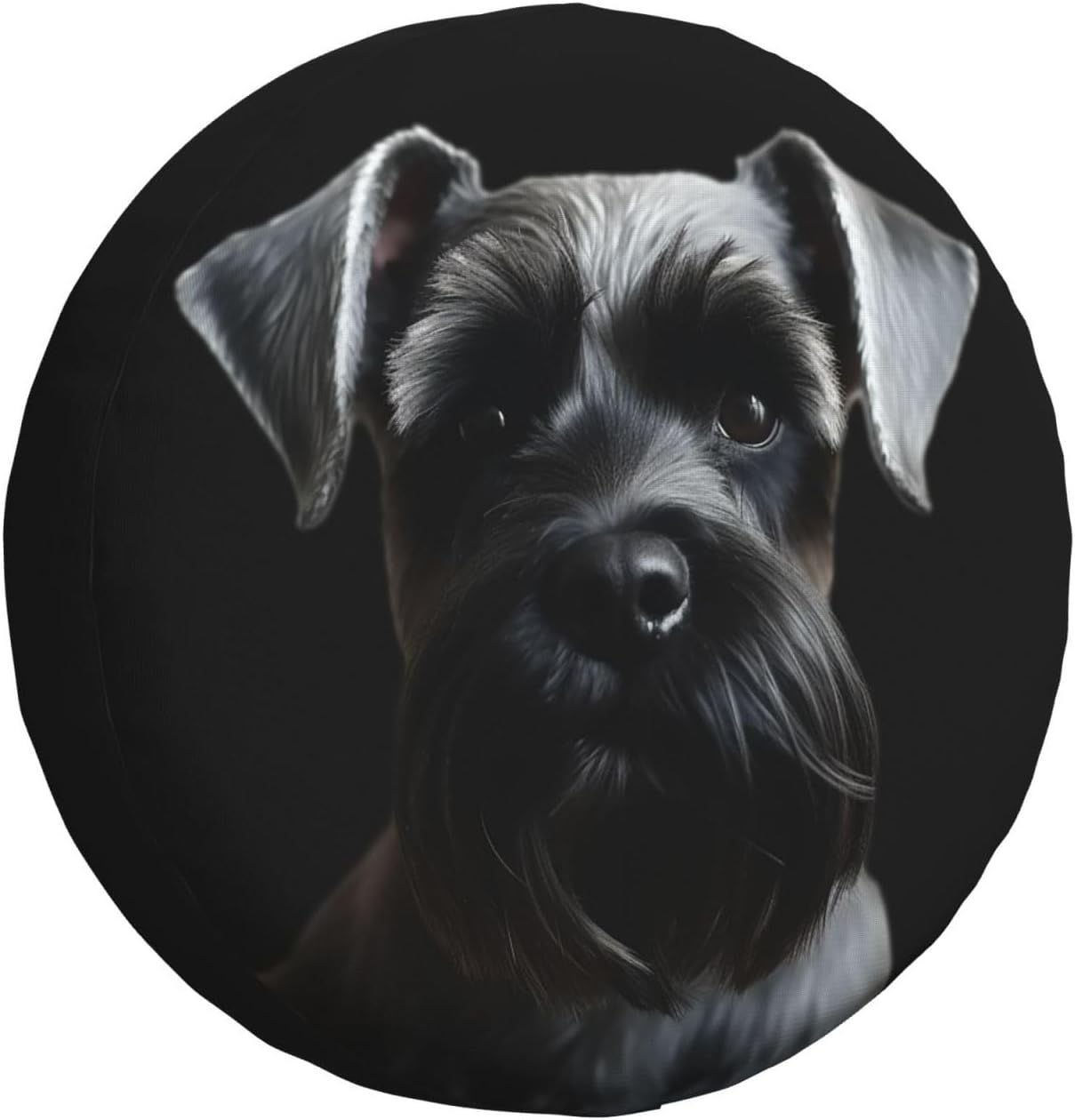 Black Schnauzer Dog Print Spare Tire Cover Waterproof Dust-Proof Wheel Protectors Universal Weatherproof Camper Tire Covers for Travel Trailer Rv SUV Truck 16 inch