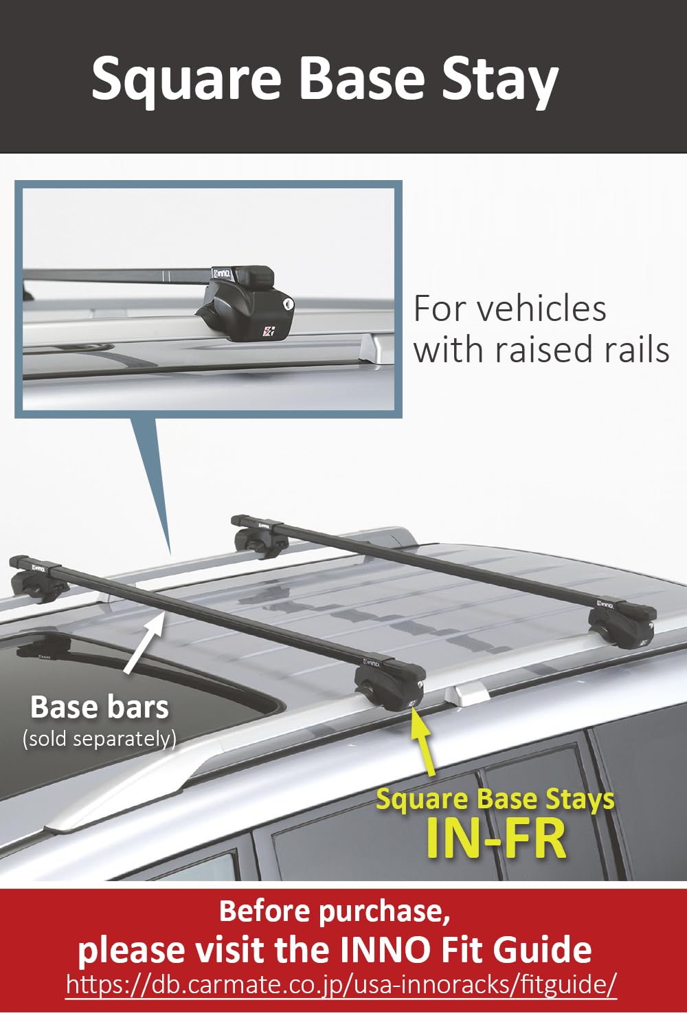 Amazon.com : INNO IN-FR Base Stays for Factory Raised Side Rails 