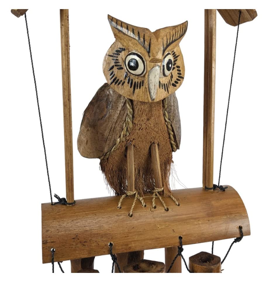 Kit Fai Da Te Per Carillon A Vento A Forma Di Gufo | Campanelli Eolici In Legno Per Giardino | 16 Pezzi
