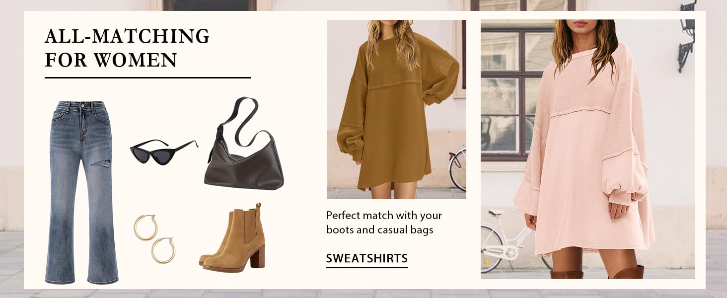 Damska bluza z luźnym krojem z puff sleeves and contrast panel, klasyczny sweter z okrągłym dekoltem