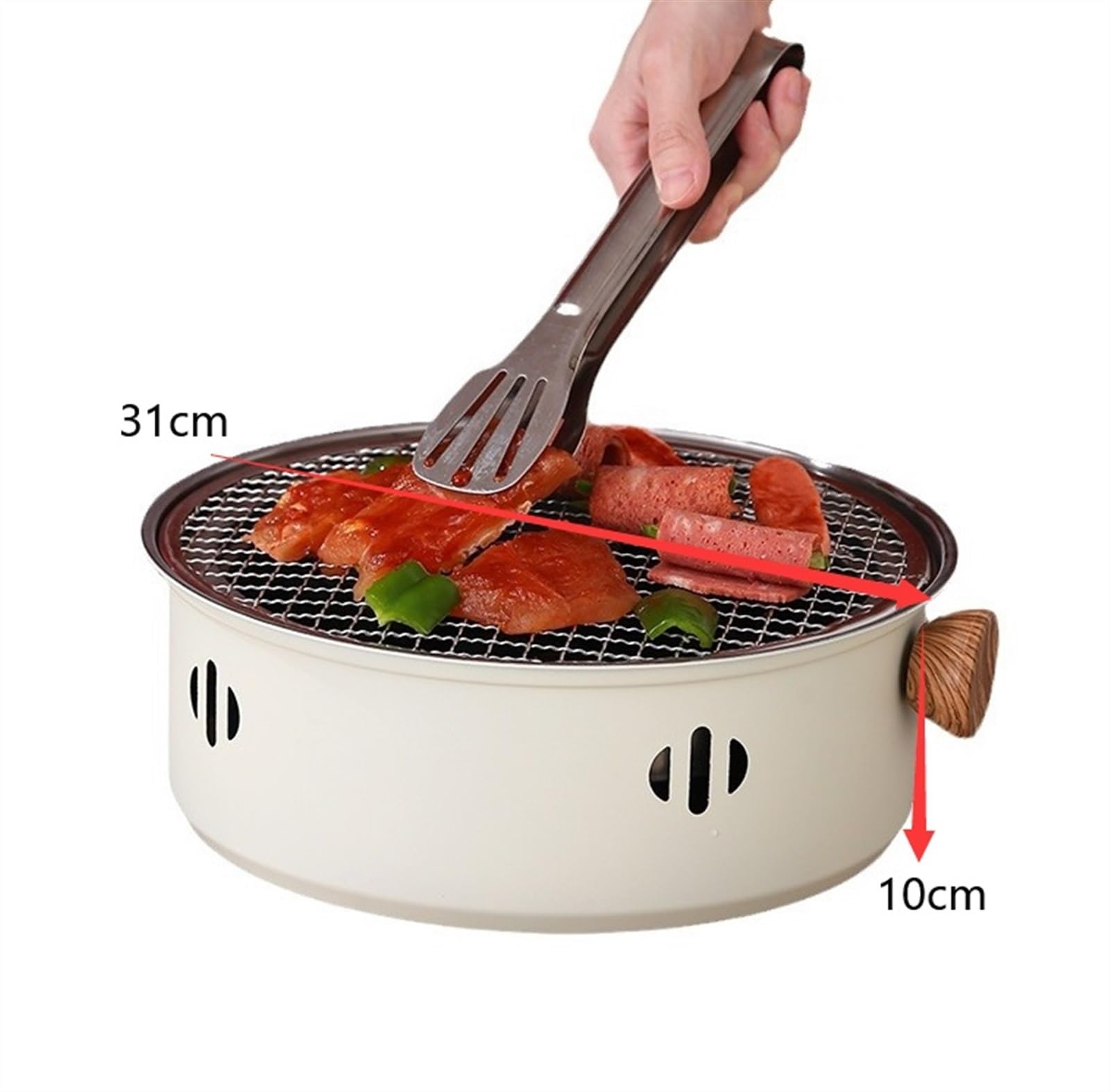 Tragbarer Holzkohlegrill für Outdoor-Camping und Picknicks, kompaktes Schreibtisch-Tisch-Design