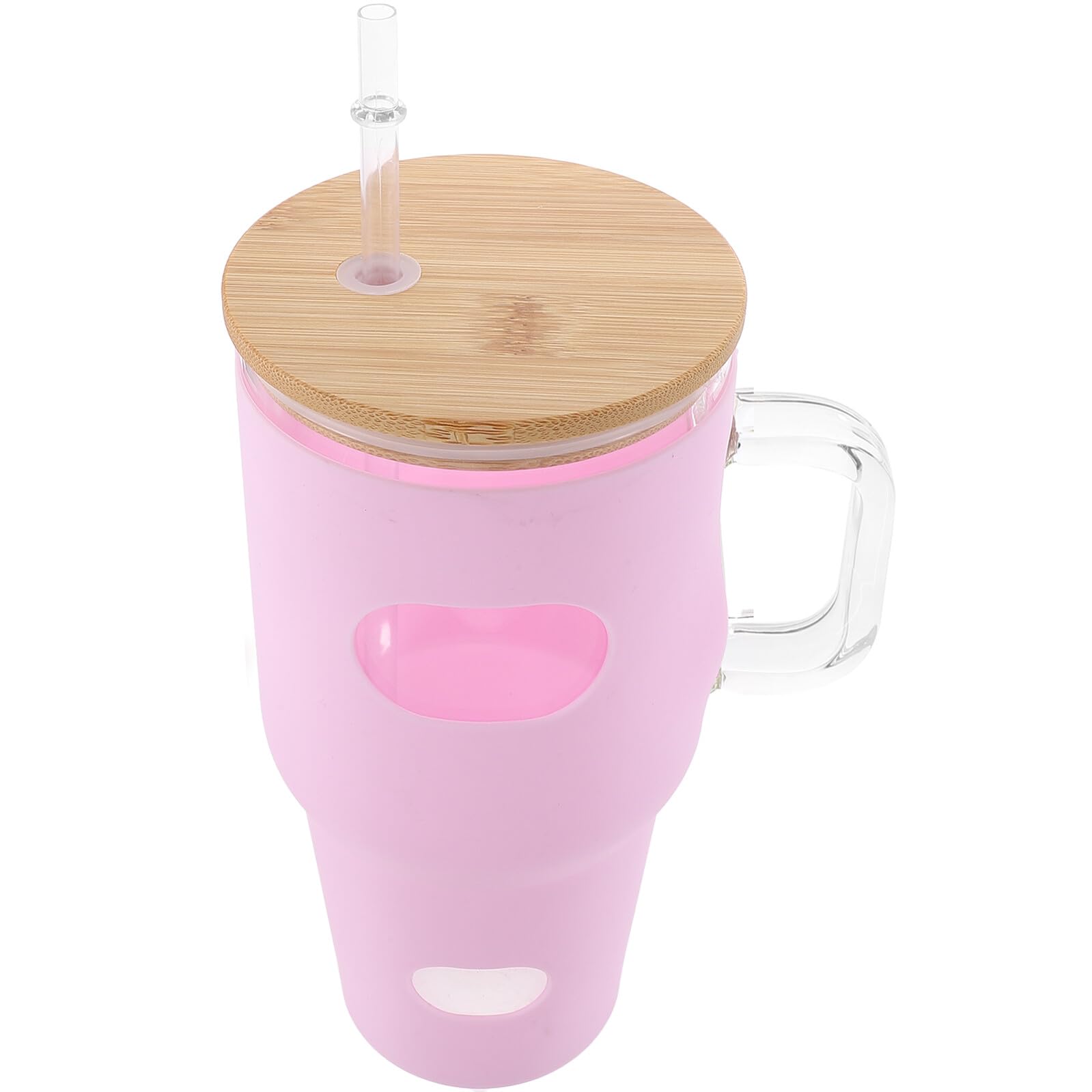 Glasbecher mit Deckel und Strohhalm für Wasser Saft und Milchtee Kleine Wiederverwendbare Saftflasche aus Glas für Täglichen Gebrauch