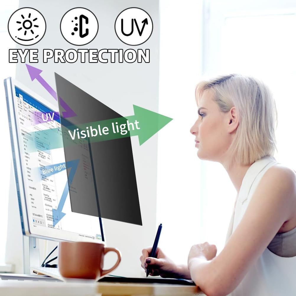 Laptop & Computer Privacy Screen Protector Film, Removable 18-32 Inch Anti Peeping Filter, Anti Blue Light Monitor Privacy Shield,20/22in 491x320mm