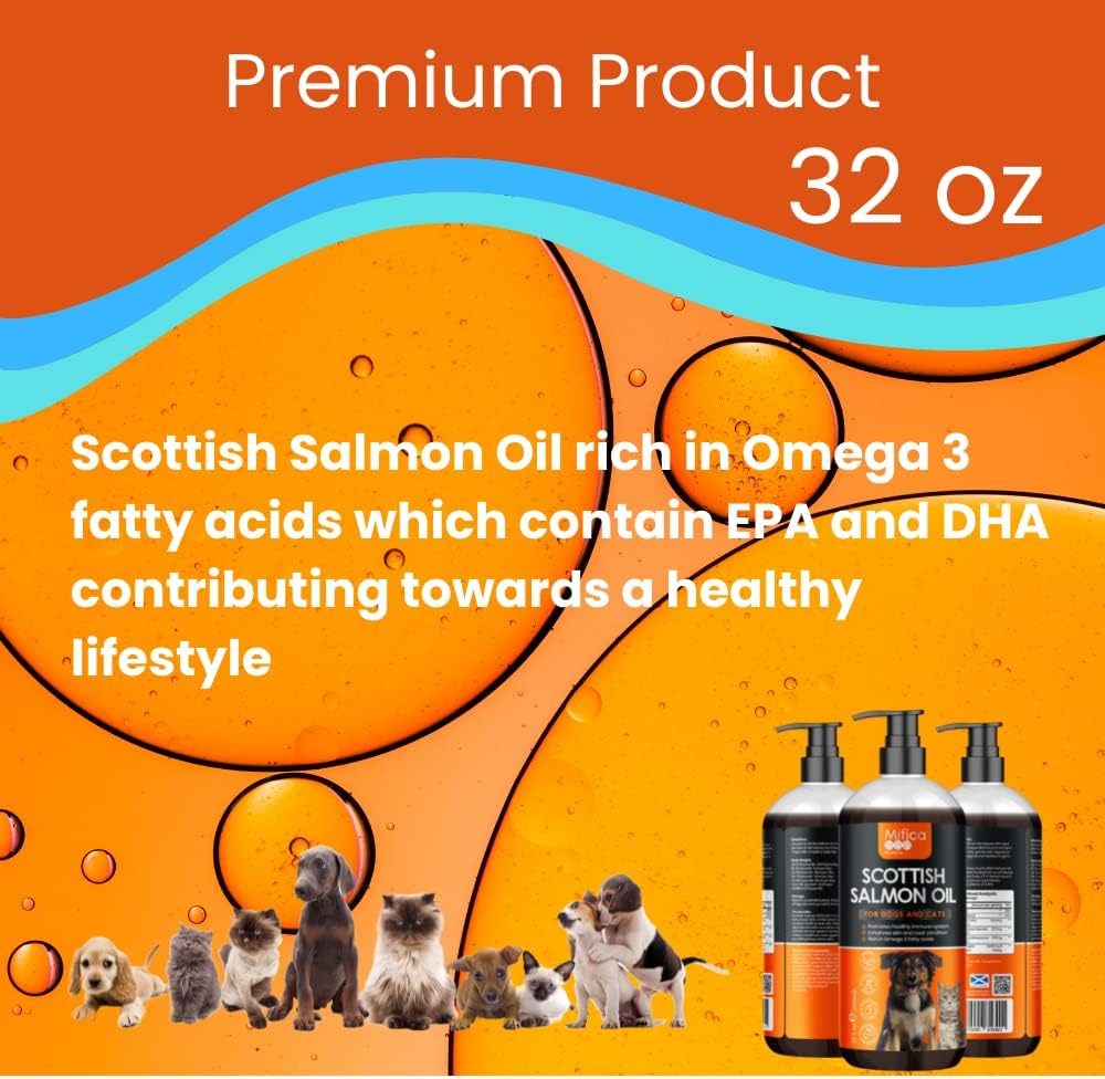 Scottish Salmon Oil for Dogs and Cats 1000ml 32oz 1 Years Supply high