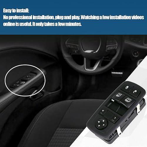 Miniatura 4 de Interruptor maestro de elevalunas eléctrico delantero izquierdo lado del conductor se adapta a Dodge Challenger 2015-2022 68183752AB 68183752AC