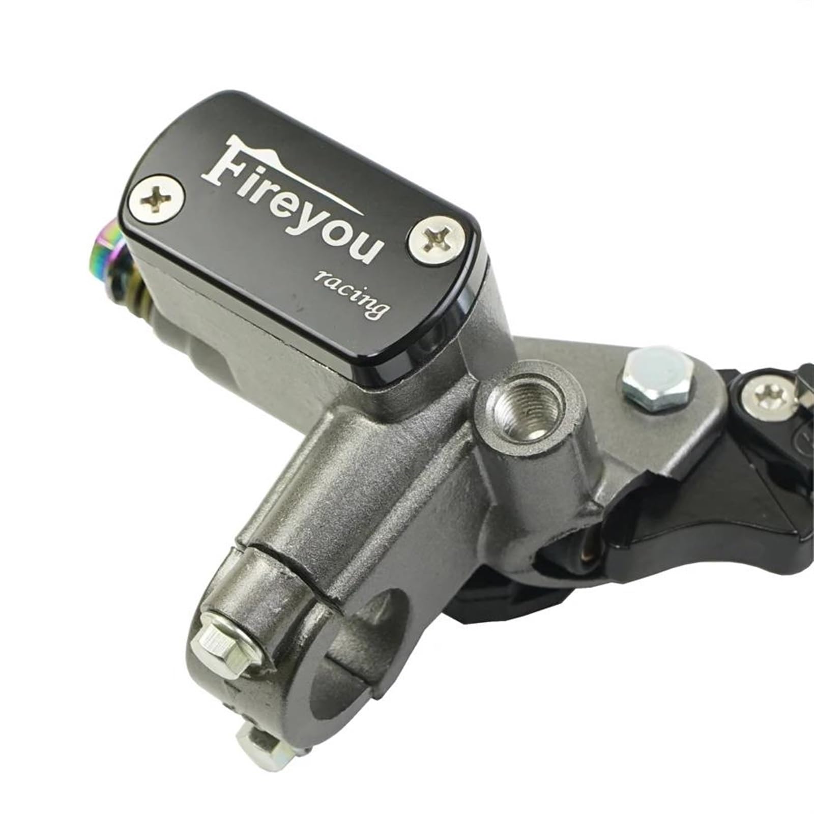 Palanca De Freno Universal Para Moto - Diámetro 25 Mm (1 Pulgada), Aluminio Cromado, Tamaño De Pistón 14 Mm, Rosca Espejo 10 Mm