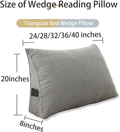 Miniatura 7 de Almohadas de cuña para cabecero, almohada de lectura, almohadas de respaldo para sentarse en la cama, cojín triangular suave, almohada de sofá cama,