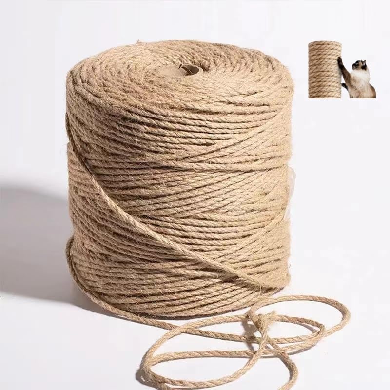 6mm Sisal Rope, 164 ft Sisal Twine, Rope, Heavy Duty Twine for Cat Tree and Tower?DIY Crafts, Gardening, Bundling,DIY Scratcher Scratching Post Replacement,