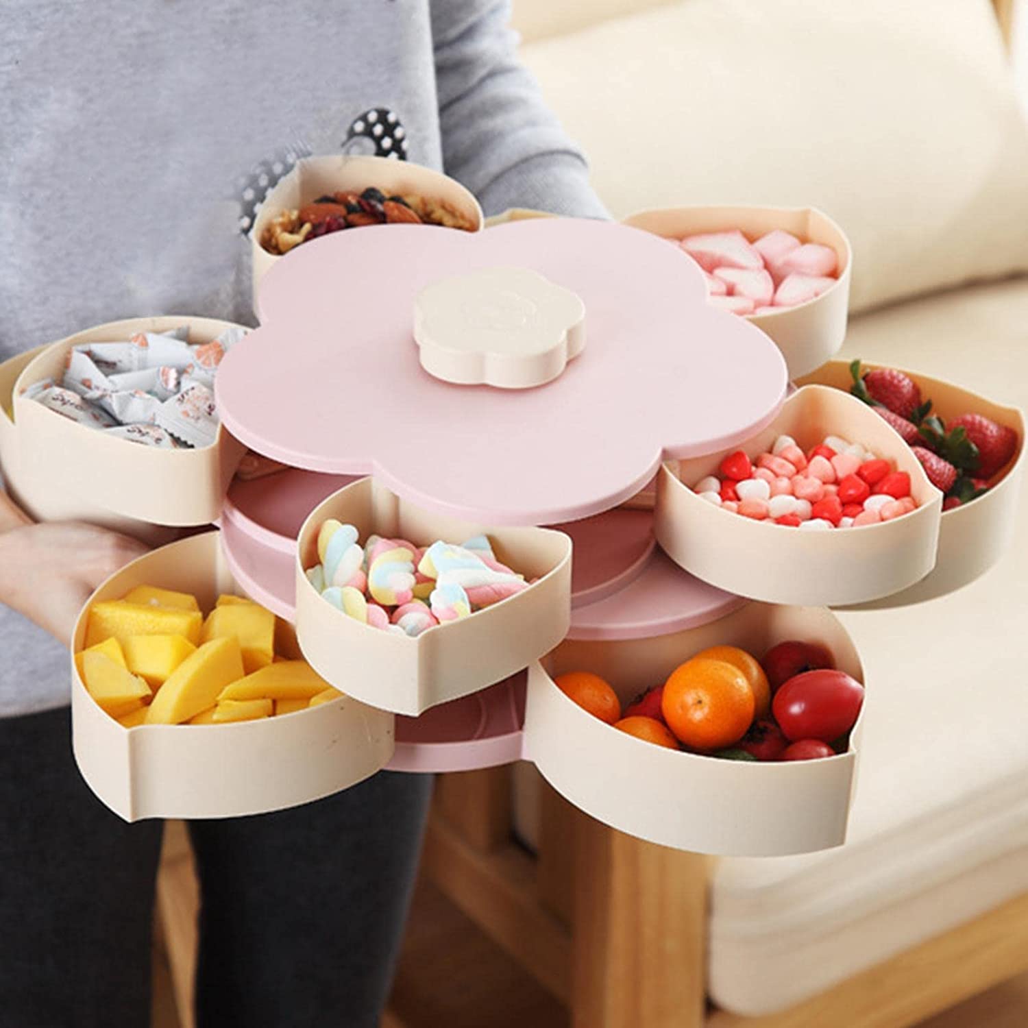 Amazon｜間食ケース スナック収納 花の形 キャンディーボックス お菓子