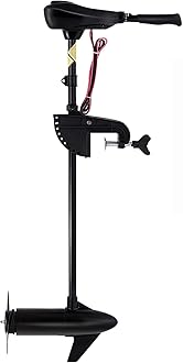 Goplus Electric Trolling Motor 8 Speed, Boat Fishing Motor w/Telescoping Handle, Two-bladed Propeller, LED Battery Indicator and 36" Shaft for Freshwater Saltwater Use