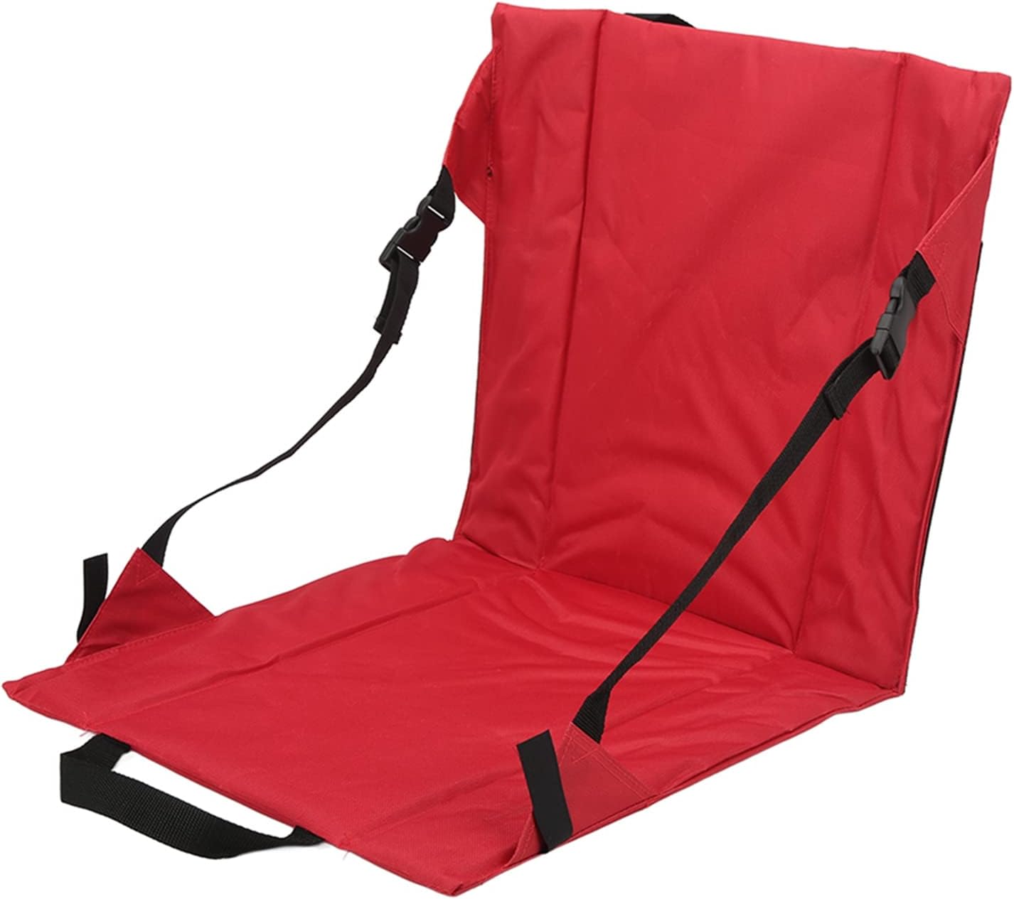 VINGVO Portable Stadium Folding Seats Cushion, Outdoor Seat Cushions, Foldable Cushion Pad with Storage Pocket & Back Support, Ideal for Camping, Beach, Park, Lawn & Football Field