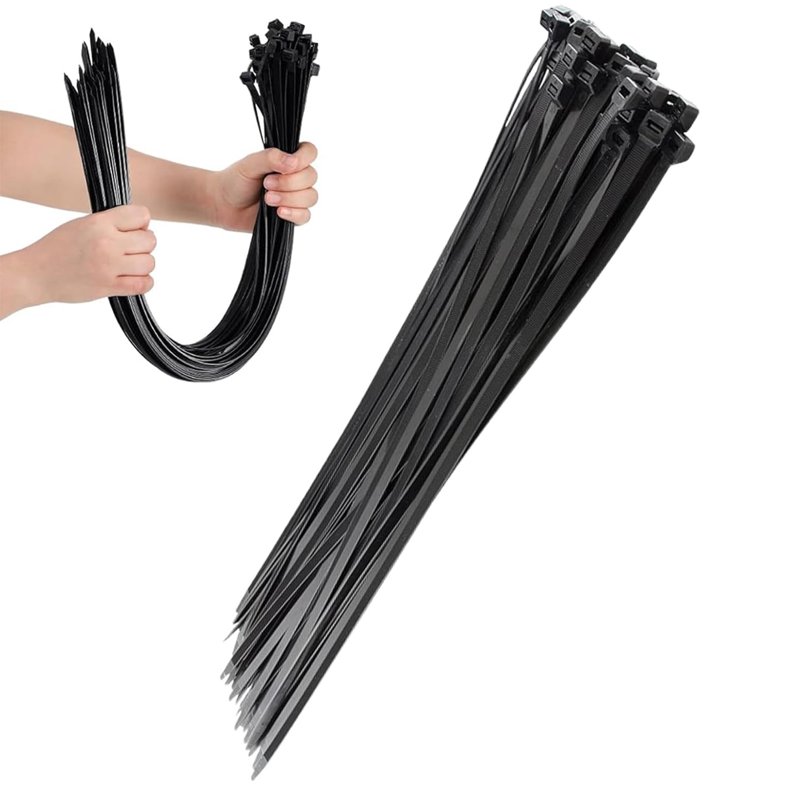 30 PCS Black Cable Ties Heavy Duty,Large Cable Ties for Both Indoor and Outdoor 26IN Long with 55 KGS Ultra Strong Tensile Strength