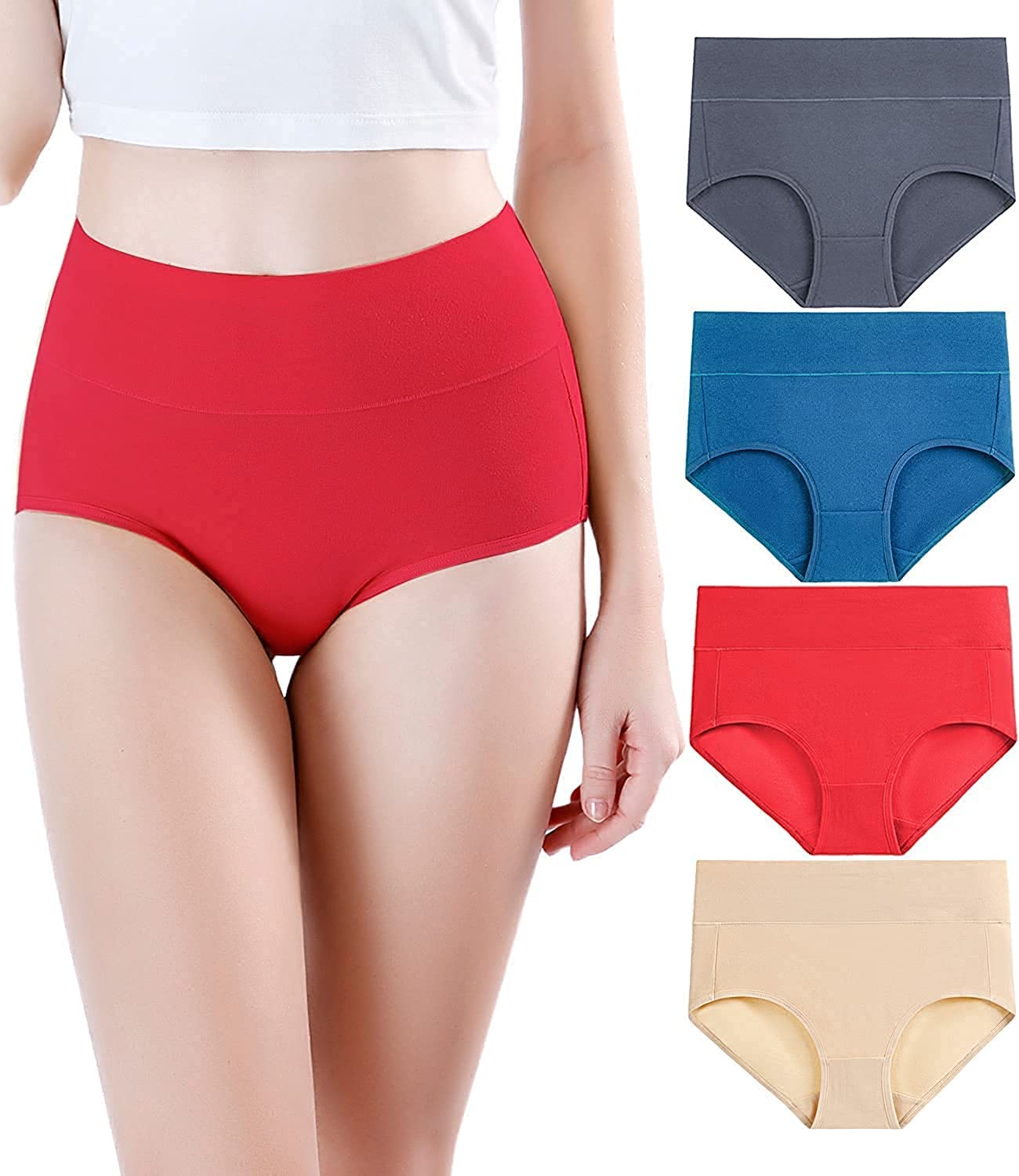 Women Briefs Underwear Cotton High Waist Tummy Control Panties Ladies Panty Pack of 3 Free Size (32 Till 36)-image-24