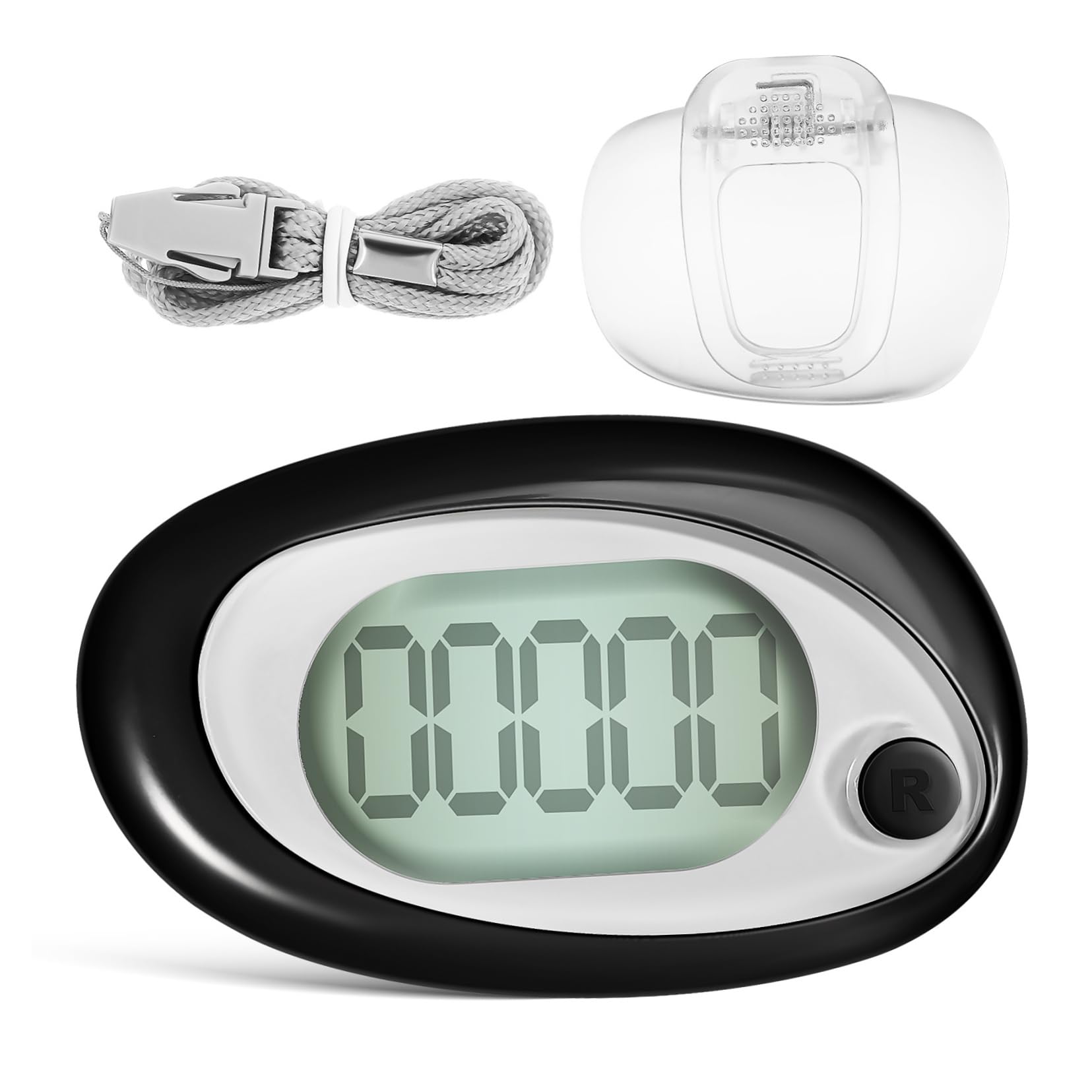 Abaodam pédomètre podomètre au Poignet pour Marcher Compteur de Pas Portable Compteur de Pas précis Podomètre de randonnée Petits podomètres podomètre Grand écran Plastique Black