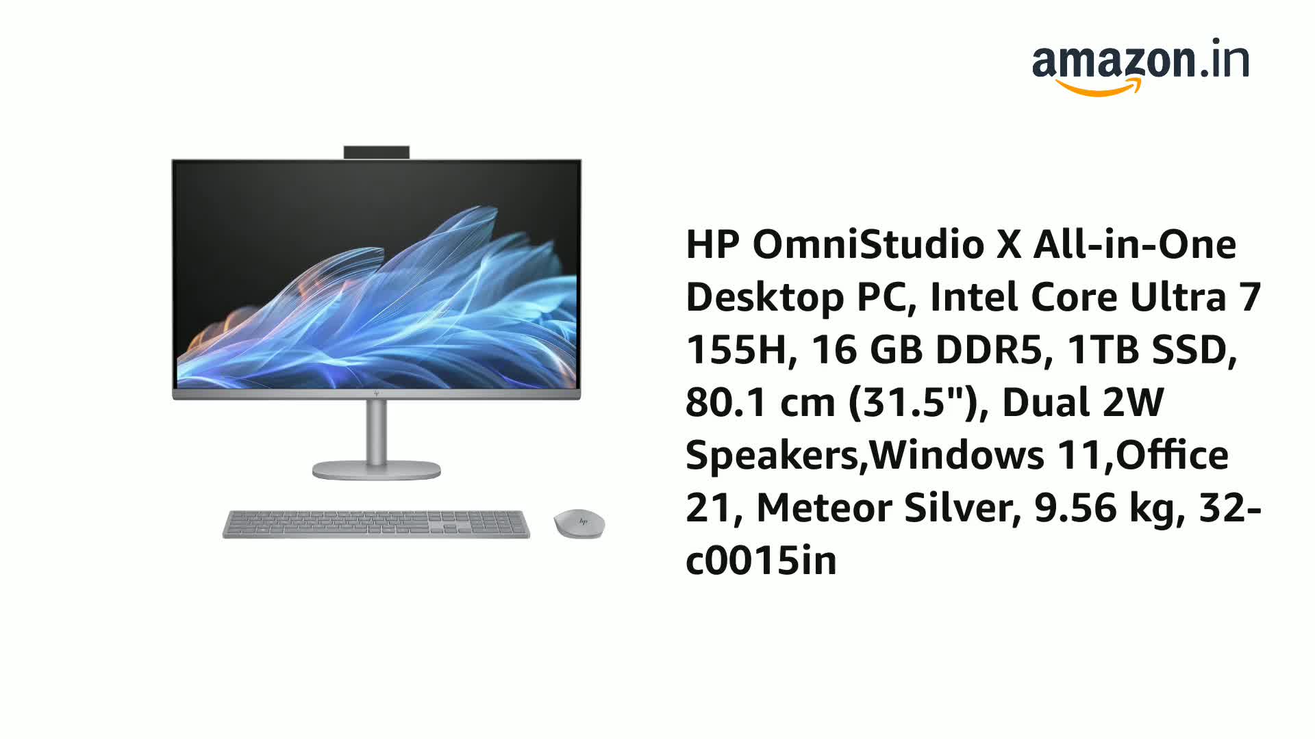 HP OmniStudio X All-in-One Desktop PC, Intel Core Ultra 7 155H, 16