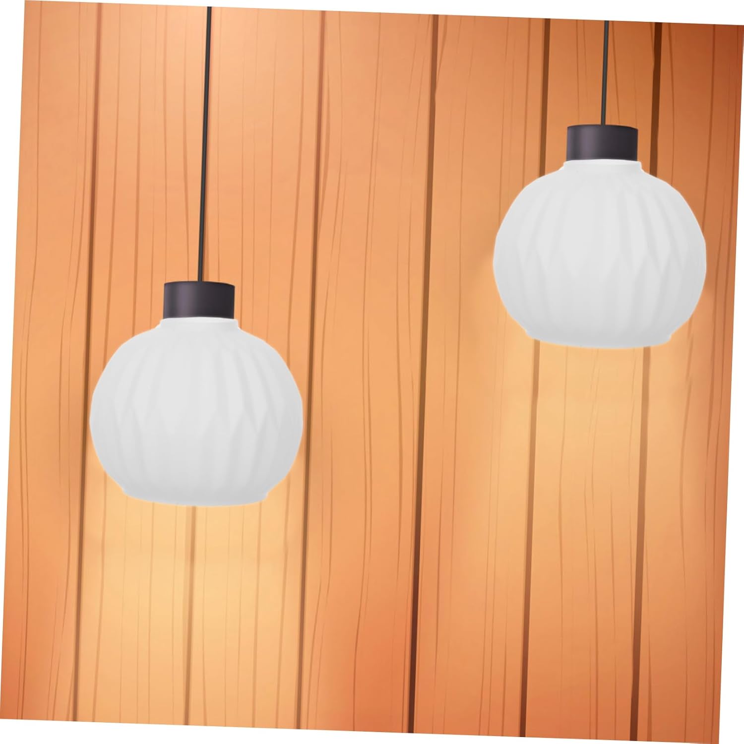 jojofuny Glass Lamp Shade Replacement: 180mm Striped Pendant Light Cover for E27 Bulbs - Soft Lighting Globe for Modern Living Room Bedroom Decor