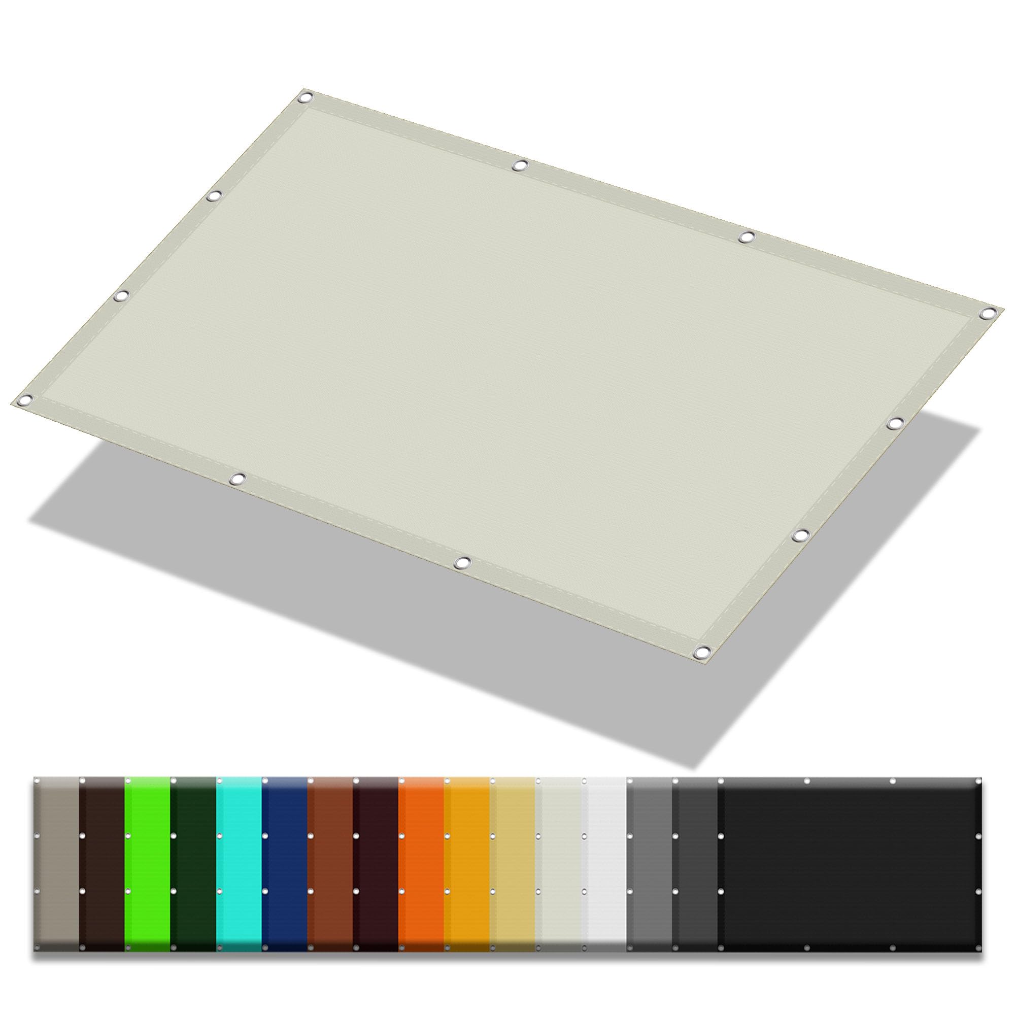Voile d'ombrage jardin 2x6m blanc cassé pour pergola et terrasse avec œillets