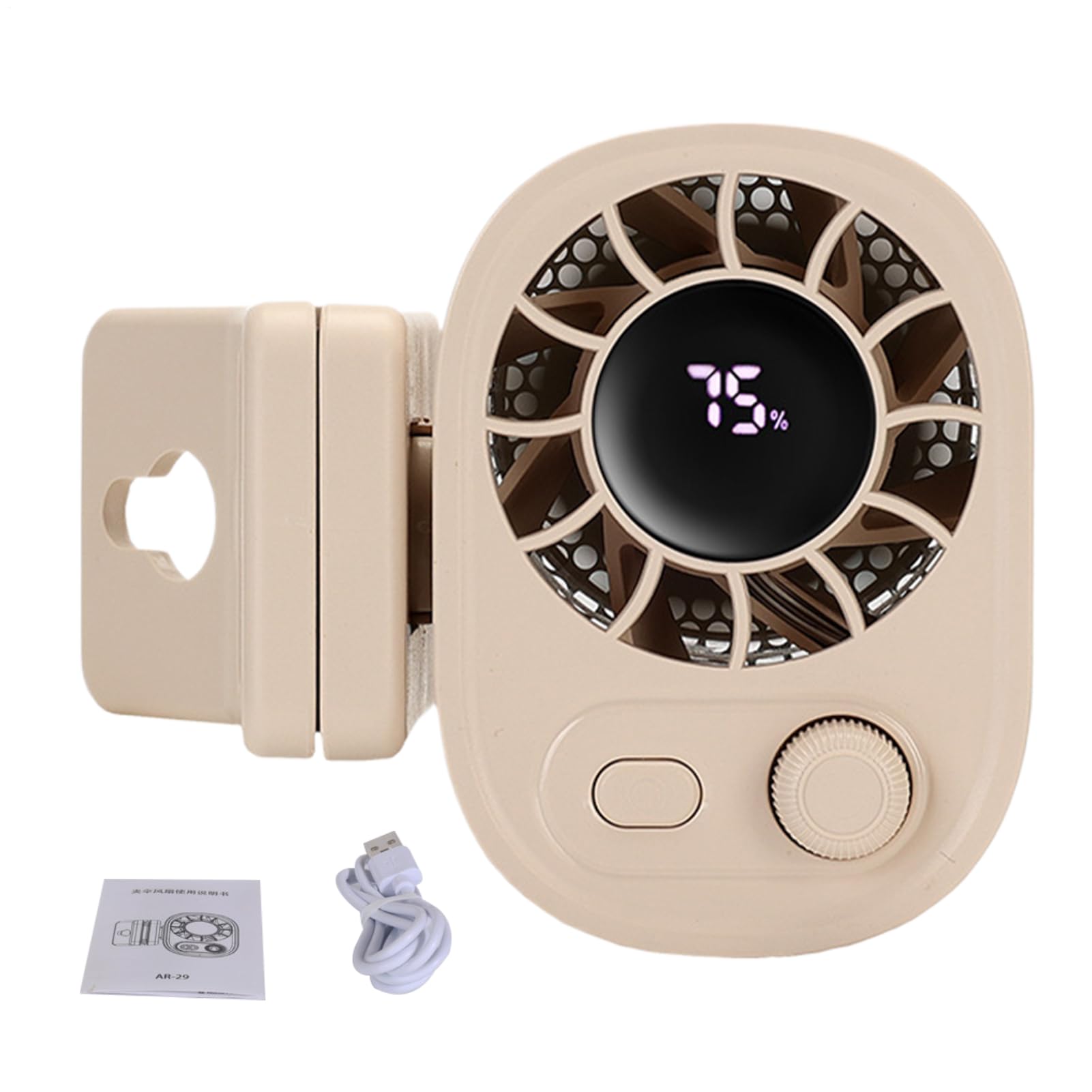 Ventilador de cintura portátil mini, enfriador de clip recargable USB de 1800 mAh