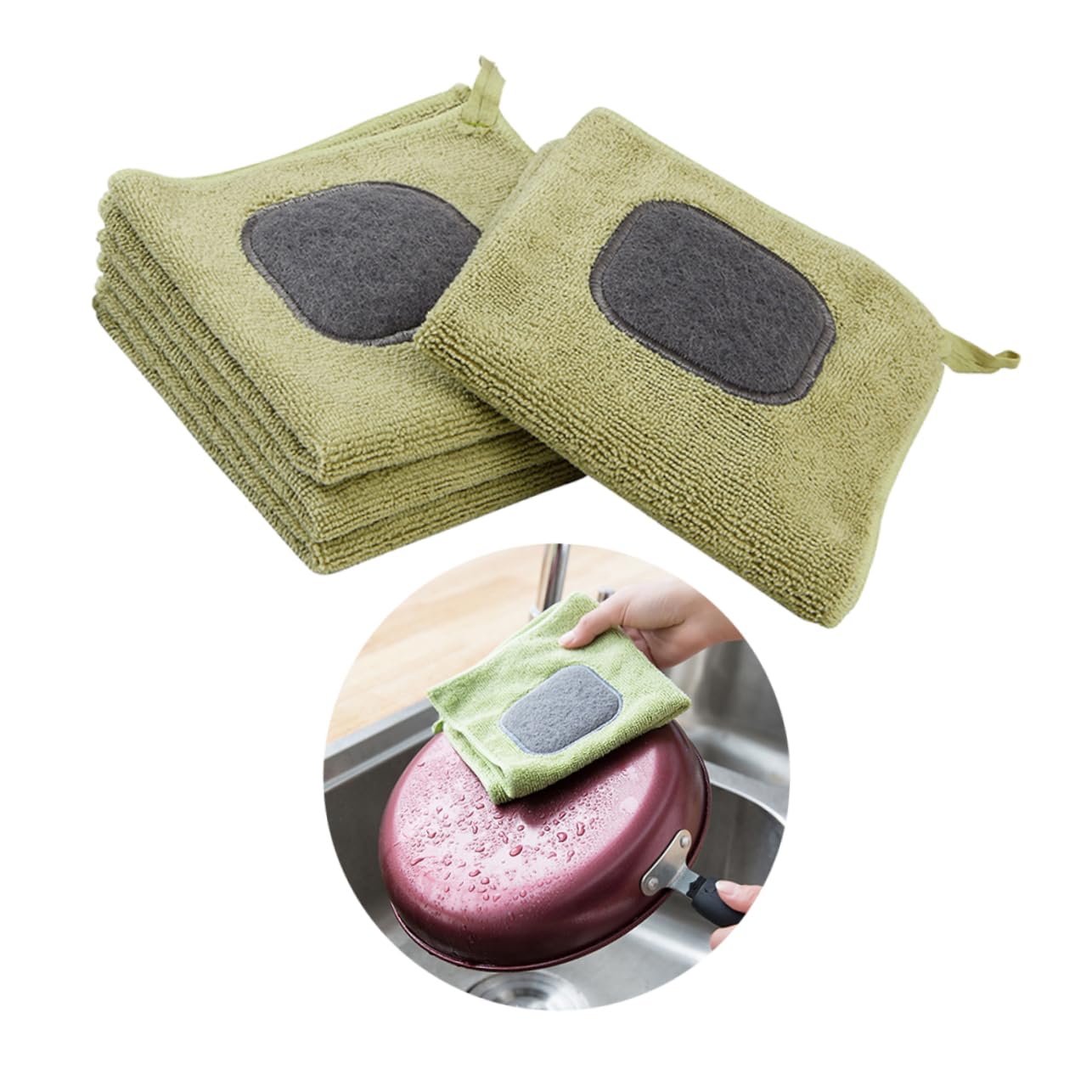 FRCOLOR 12 Piezas Paño De Limpieza De Cocina Trapos De Limpieza Paños De Cocina Paño De Plumero Paños De Limpieza Trapo Paños Gruesos De Microfibra Green
