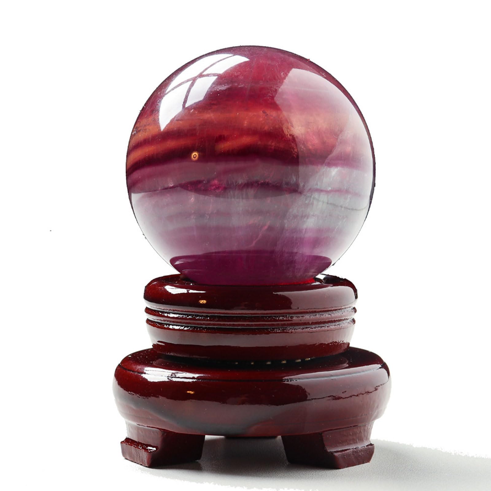 DFrywdgSEY crystal ball, Purple Fluorite Crystal Ball with Stand Sculpture Meditation Witchcraft Feng Shui Home Decor(Diameter 2.4")