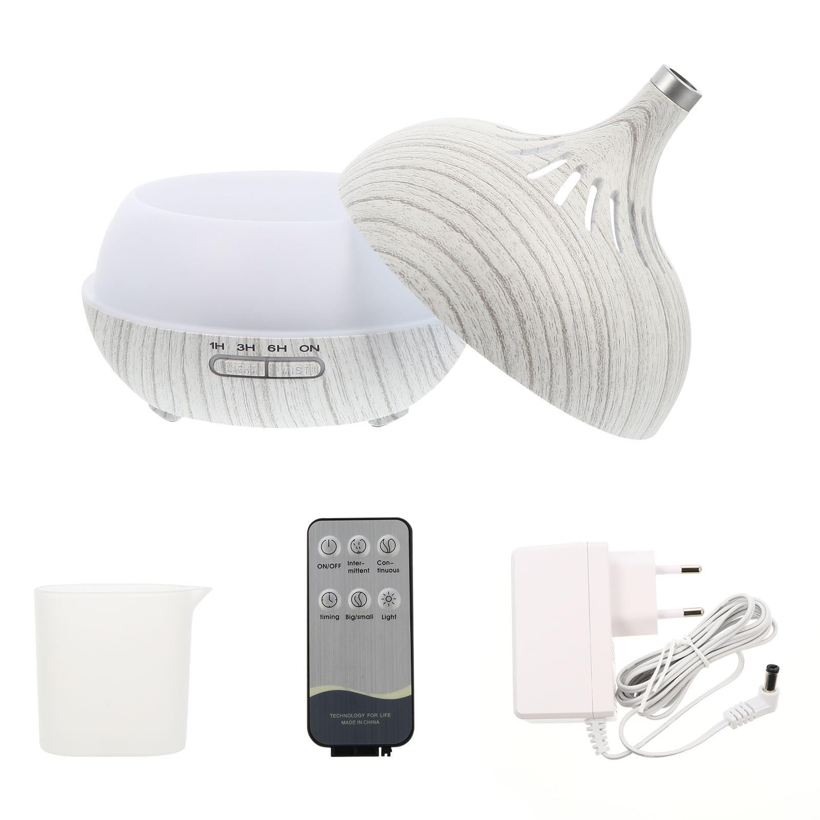 Difusor de Aroma de 400ml Luz Ajustable y Apagado Automático