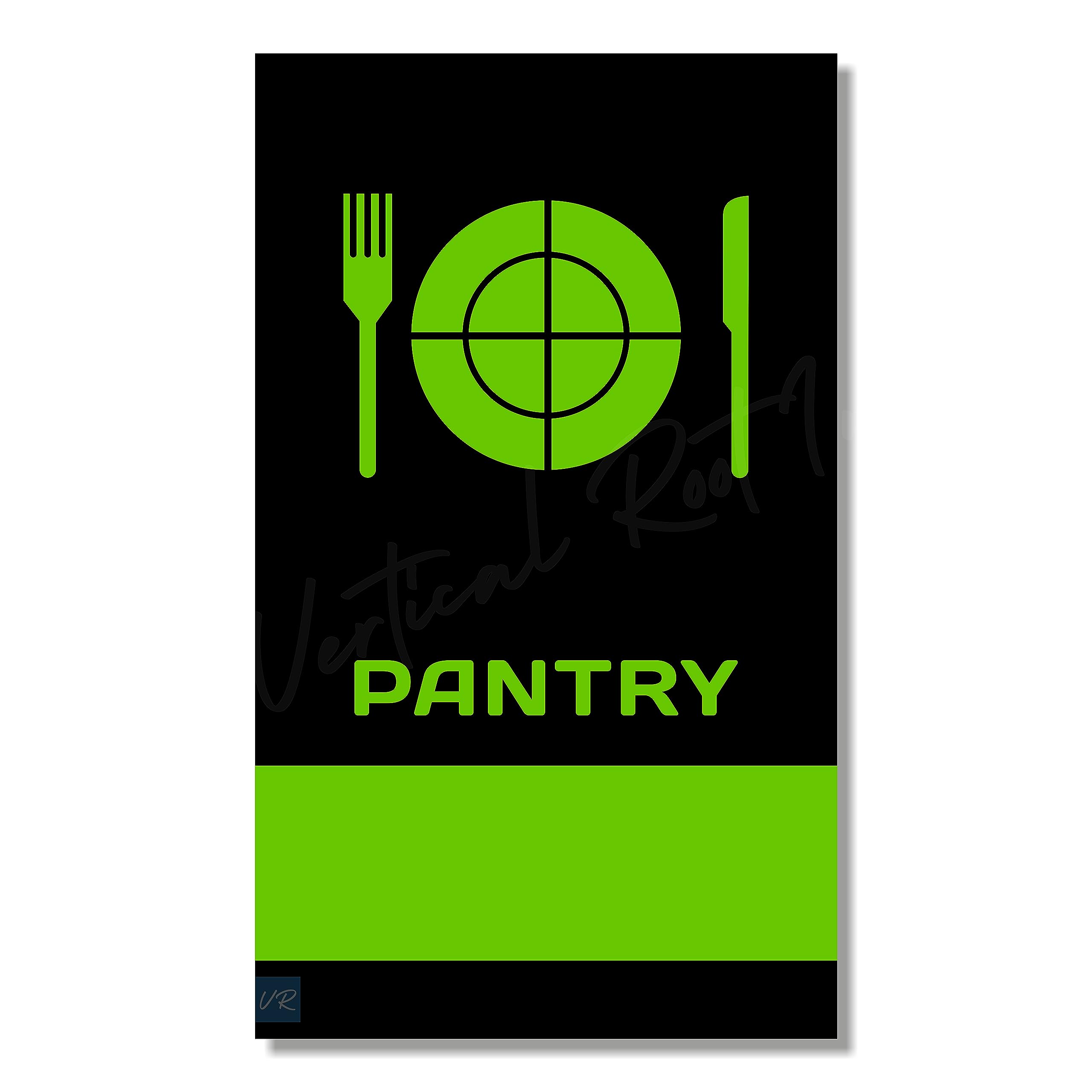 PANTRY Sign/Sticker Premium Black Green Acrylic Signage. Self Adhesive Tape (3M). Clear,Durable & Stylish Acrylic Door Sign for Office,Hotel,Resort,Hospital Kitchen Areas