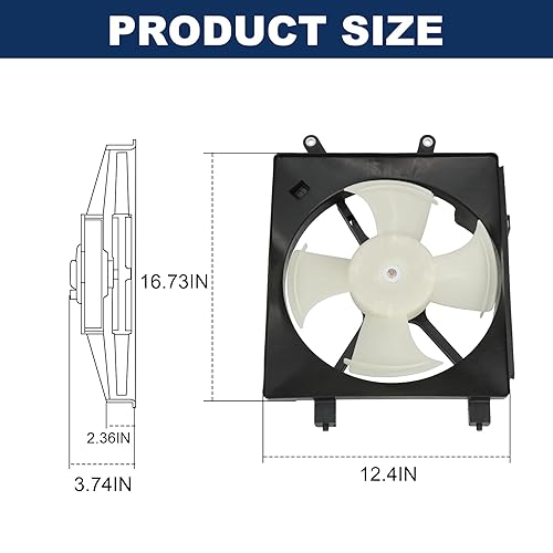 Miniatura 4 de JDMSPEED Nuevo AC AC condensador radiador ventilador de refrigeración Asamblea 620-220 610380 reemplazo para Honda Civic