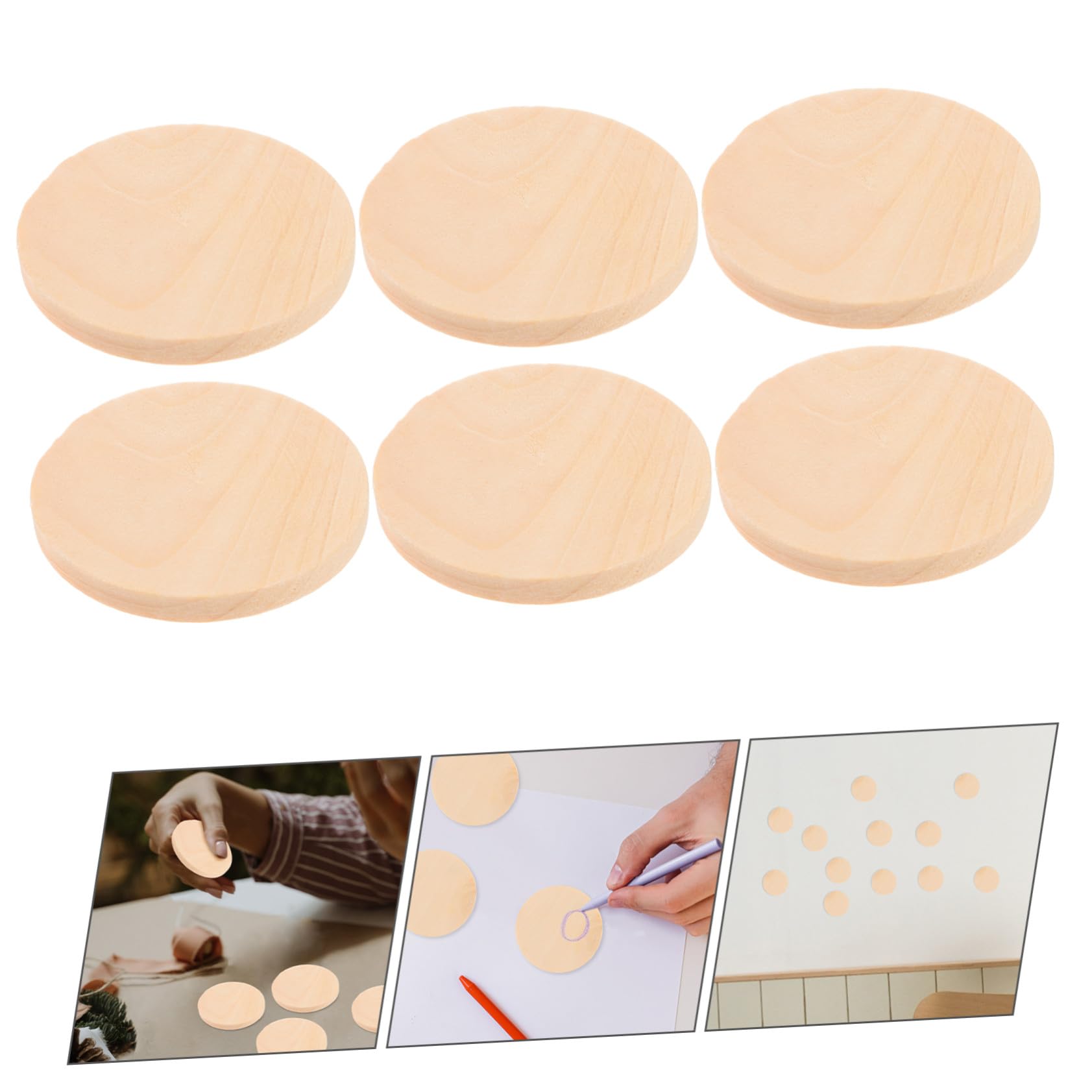 50 piezas Discos Madera Natural sin Terminar Grosor para Manualidades Bricolaje Decoración Pintura