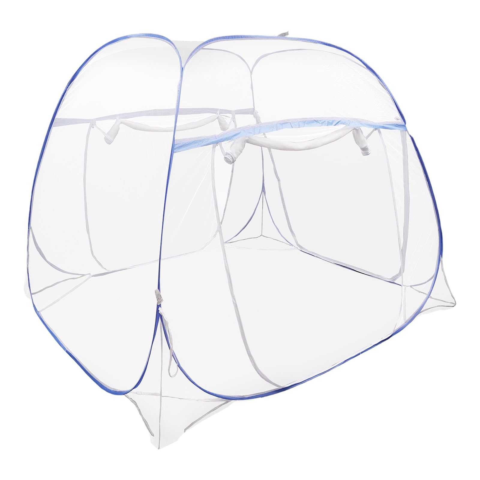 Mosquitera para cama plegable, mosquitera portátil para viaje, cama doble, 200 x 180 cm, agujeros más finos, protección contra insectos de doble puerta, fácil instalación para dormitorio