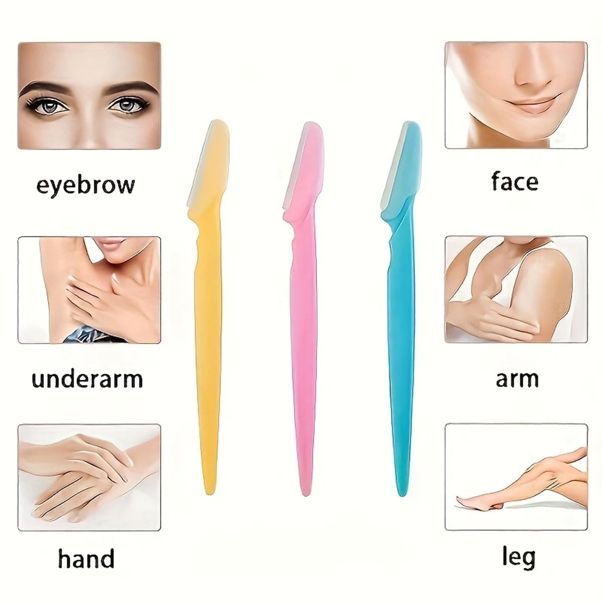 Recortadora de bikini para mujer, afeitadora de vello púbico, afeitadora corporal, maquinilla de afeitar de bikini para mujer, 12 piezas de maquinilla de afeitar para cejas