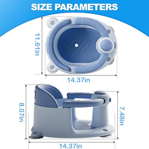 Miniatura 7 de Asiento de baño para bebé, asiento de baño para bebés de 6 meses en adelante, asiento de bañera para bebé con ventosas seguras, asiento de baño