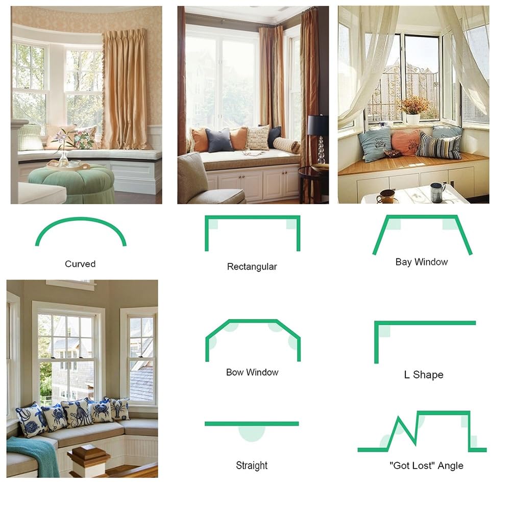 Système De Rail De Rideau Coulissant Flexible Et Pliable Pour Montage Au Plafond/mur, Tringle De Séparation De Pièce En Aluminium Robuste Pour Salle De Douche, Balcon, Hôtel, Camping-car, Baie Vitrée