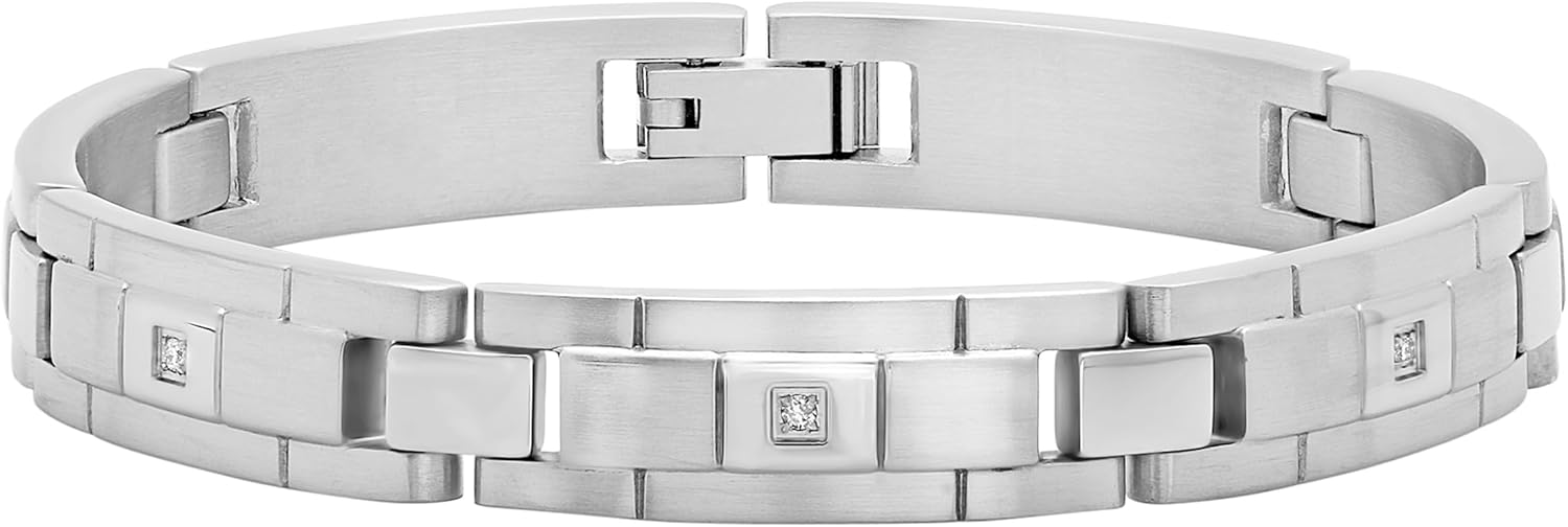 Men's Stainless Steel Bracelet Brick Link – Modern Elegance