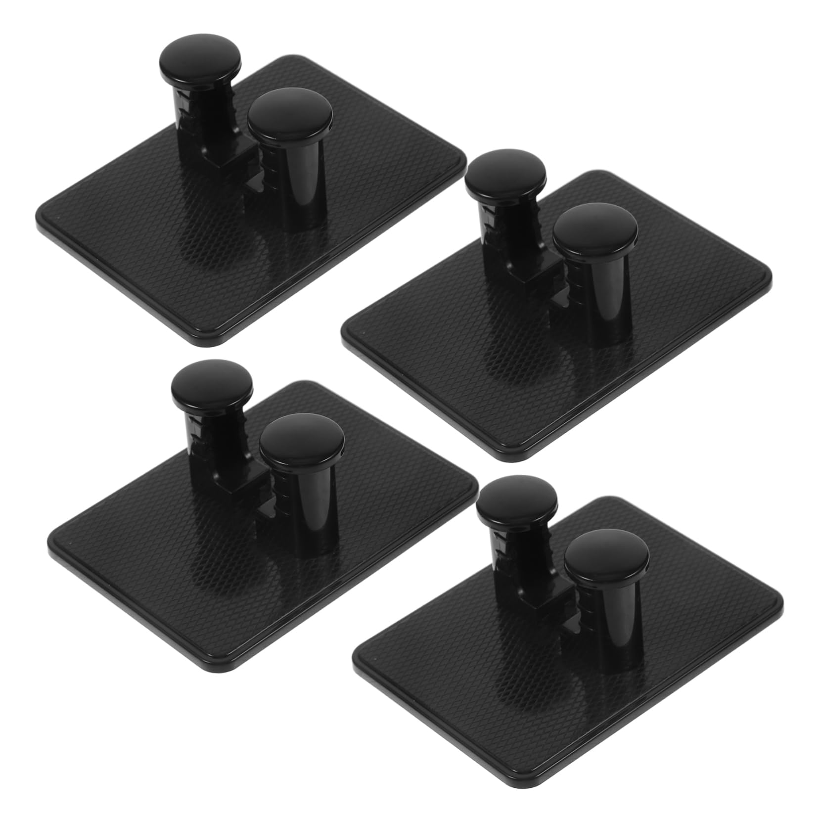 FRCOLOR 4-piece Shaver Wall Mount Razor Storage Rack Plastic Black Essential for Men's Grooming