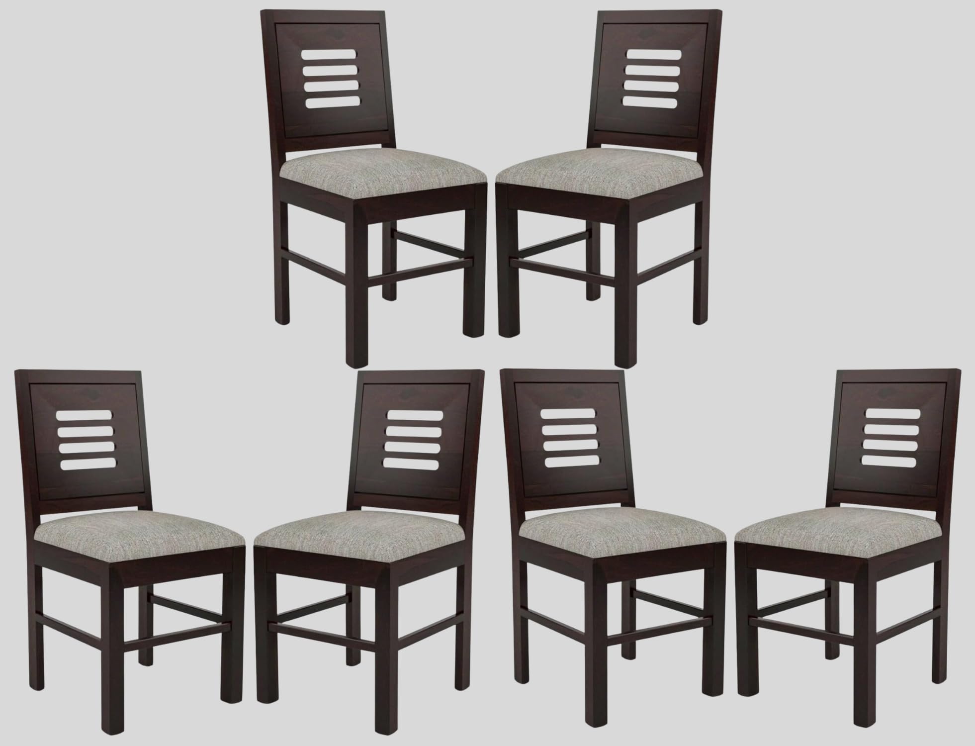 Sheesham Wooden 6 Dining Chair Set for Living Room | Solid Wood Study Chair for Living Room | Office Chair for Home & Office | Rosewood Chair Set (Set of 6, Walnut B)-image-13