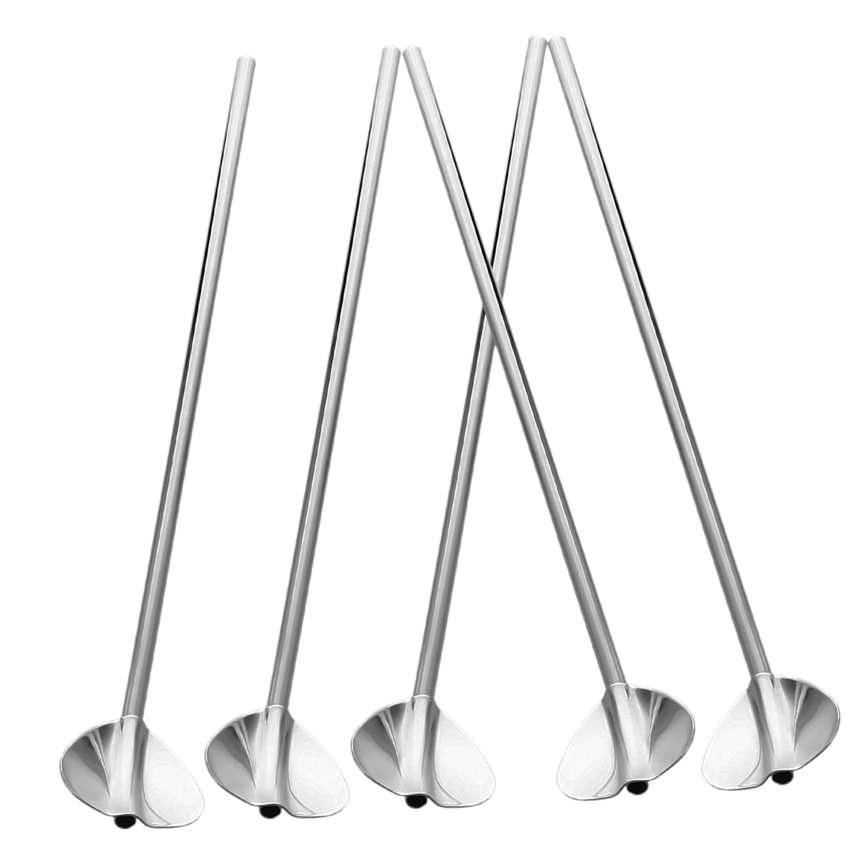 Ciieeo 6Pcs Stainless Steel Filter Straw Spoons Reusable Silver Mixing Spoons for Tea and Cocktails