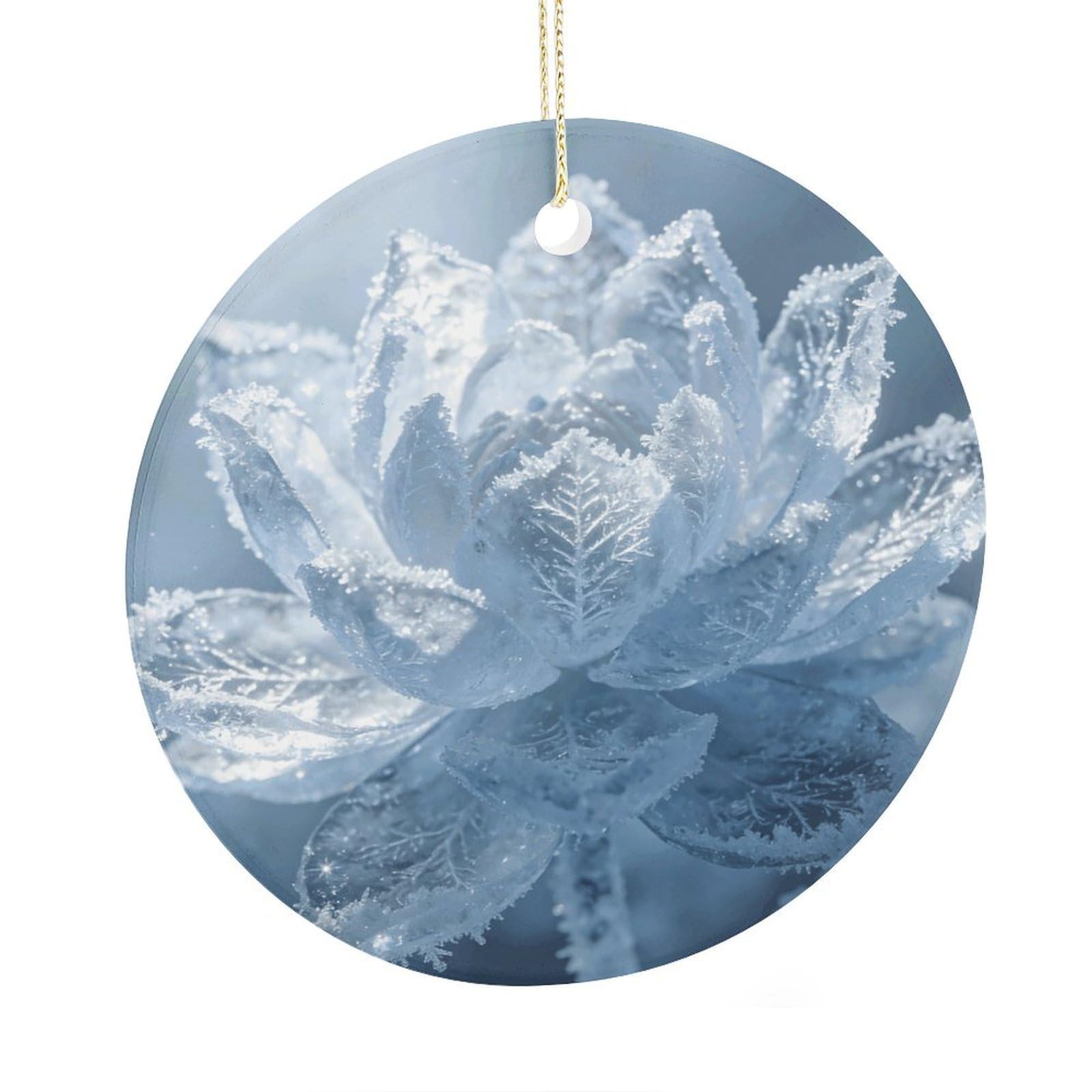 Fodpand Women's Style Ice Lotus Ceramic Christmas Ornament,Wall Hanging Decor Windows Hanging Decor Best Friend Birthday Gifts, Friendship Gifts Car Hanging Ornament Gift For Girls, Teachers 2.9 In