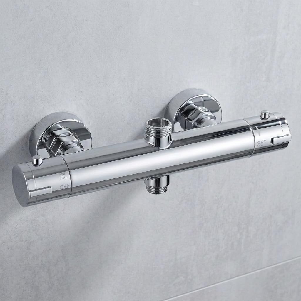 Grifo Ducha TERMOSTATICO - Grifo Termostatico Ducha - Grifo Termostatico | Grifo para columna termostatica - conexiones universales - incluye todo lo necesario para su montaje