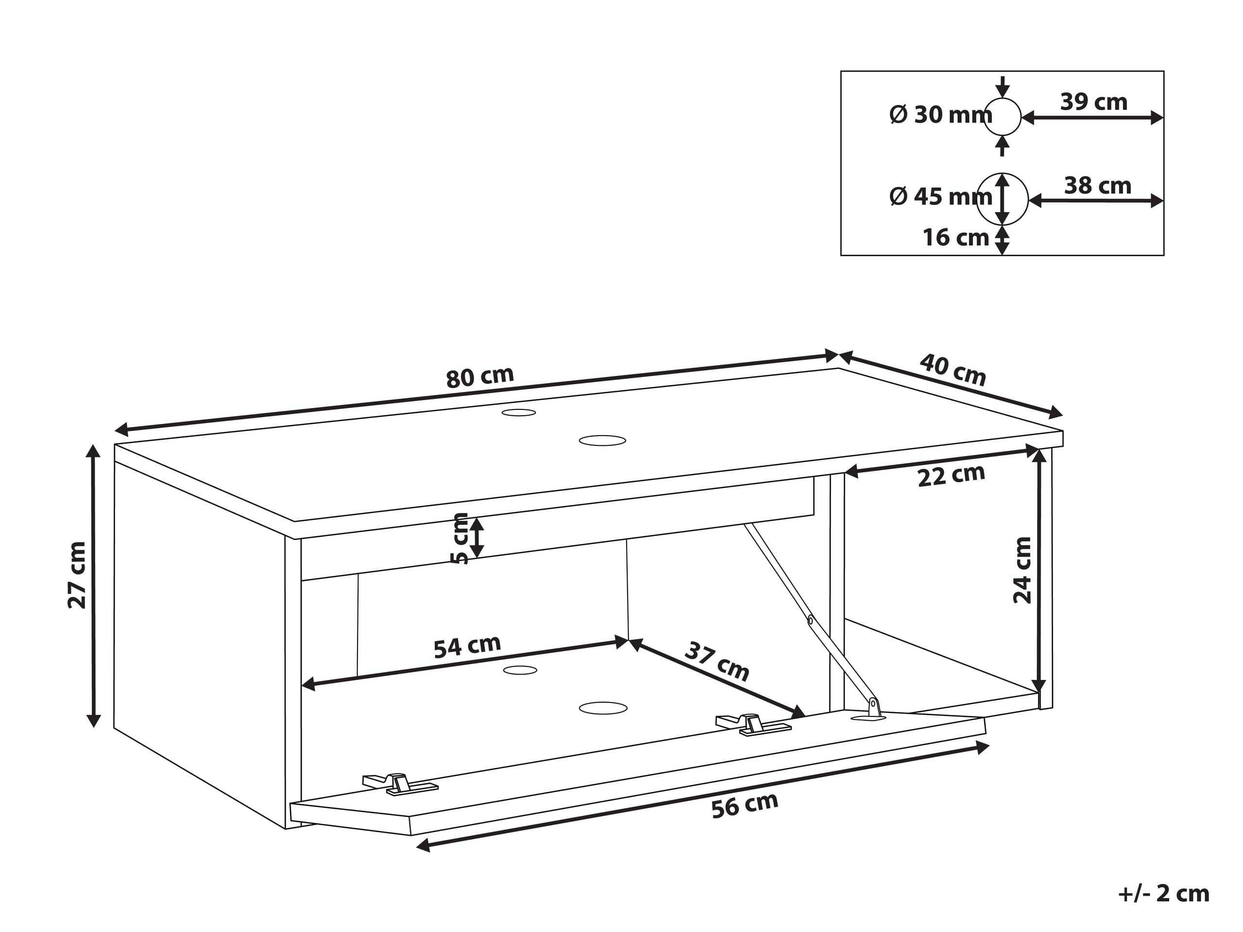 Szafka łazienkowa wisząca ścienna z szufladami dwie szuflady 80 x 40 cm biała Rupanco