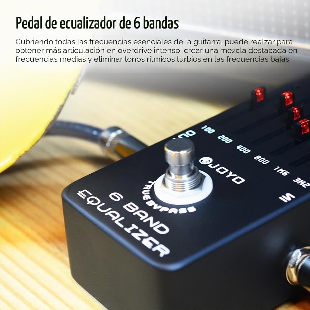 JOYO Ecualizador de guitarra eléctrica con pedal de ecualizador de 6 bandas hz proporciona ± 18 dB para cada banda (JF-11)