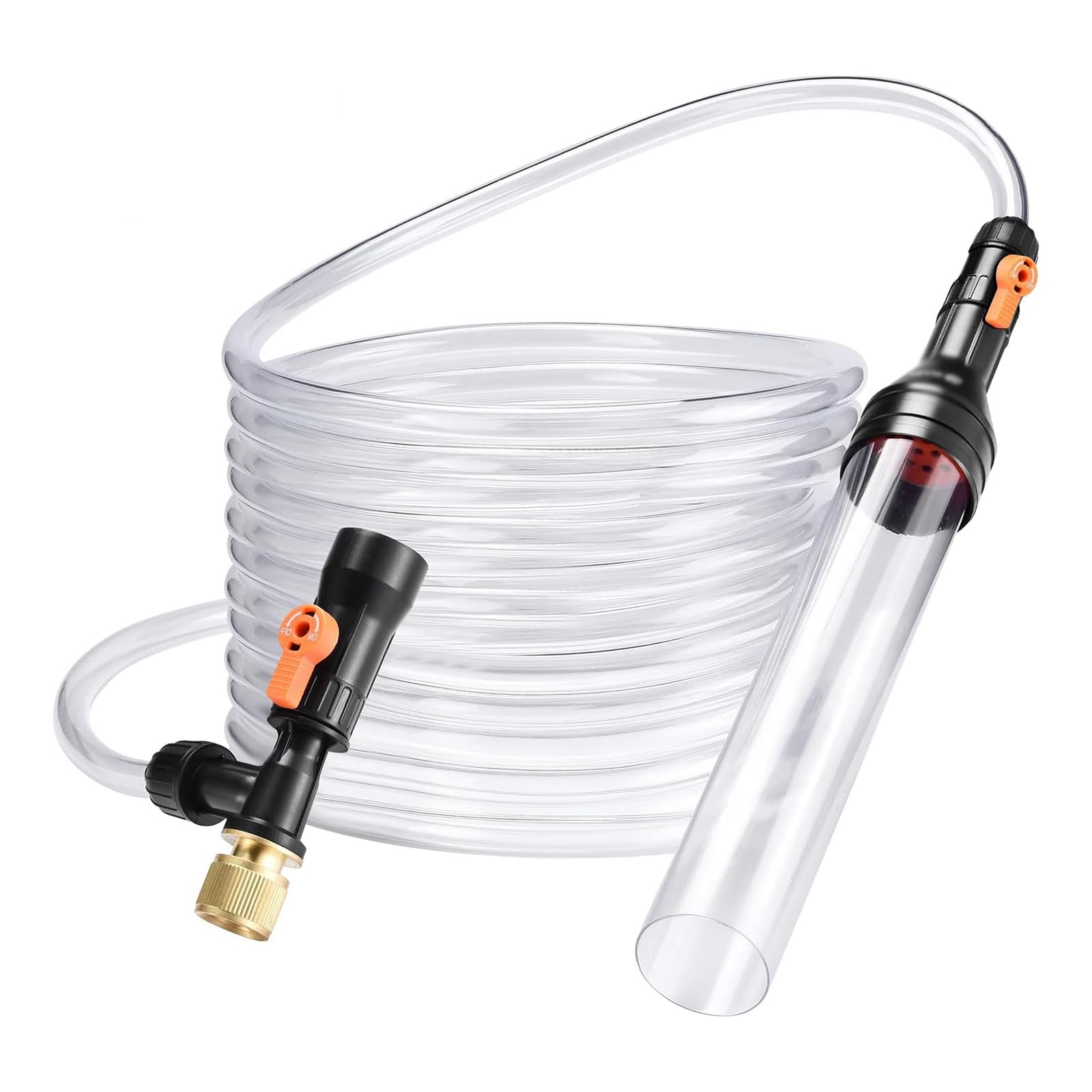 Kiessauger for Aquarien, Siphon, Aquarium-Wasserwechsler Mit DREI Wasserhahnadaptern Aus Metall Und Langen Schlauchfüßen
