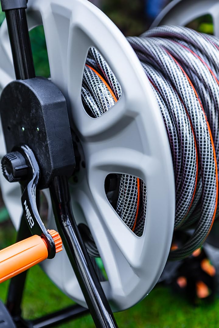 NEO TOOLS Pro Gartenschlauch 1/2 Zoll, 50 m Länge, 6-lagiger | UV-beständig, Flexibel Schlauch, Verdrehschutz - Wasserschlauch aus Erst-PVC mit Anti-Algen-Innenausstattung