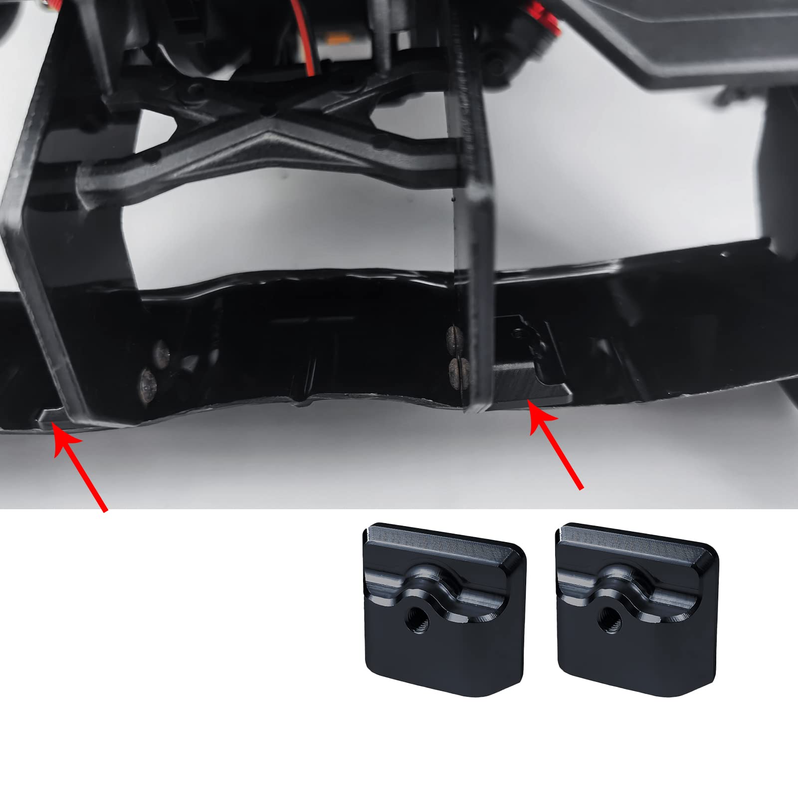 Que-T Metal Rear Wing Mount For ARRMA 1/7 Limitless – Aluminum Upgrade Part (Black) - View #8