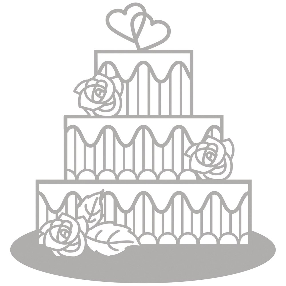Pochoir délicat tiered cake 11,1x11,6cm au design ajouré de haute précision