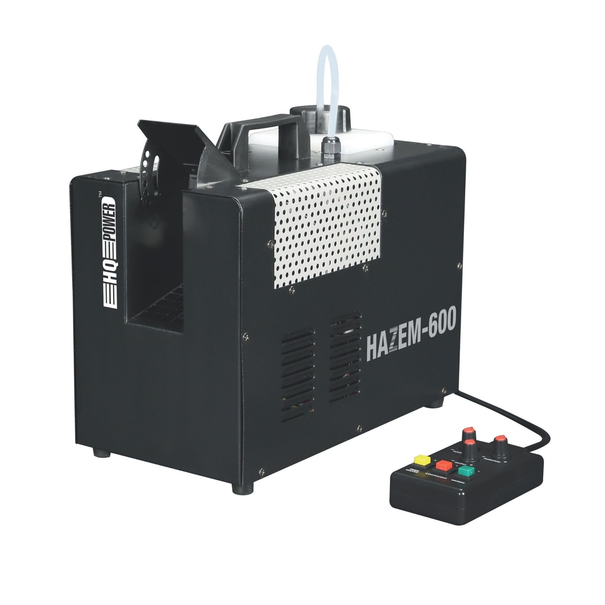 HQ-Power Machine à fumée avec télécommande, machine a fumee, machine à brouillard portable, smoke machine Halloween DJ, 600 W, réservoir 1,2L, projection 170 m³/min