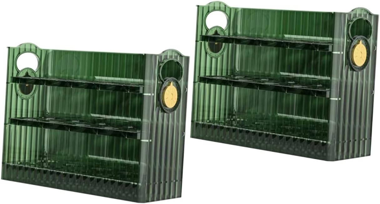 2pcs Egg Storage Box Egg Preservation Holder Kitchen Egg Organizer Egg Container Egg Organizer for Refrigerator Household Egg Holder Household Egg Storage Rack Fridge Egg Holder (Greenx2