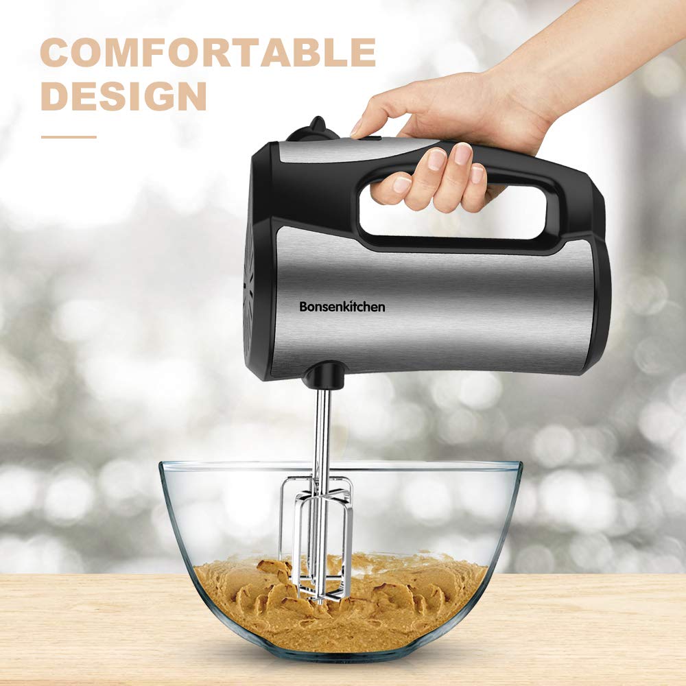 Buy Electric Hand Mixer, Bonsenkitchen Powerful Handheld Mixer with 5