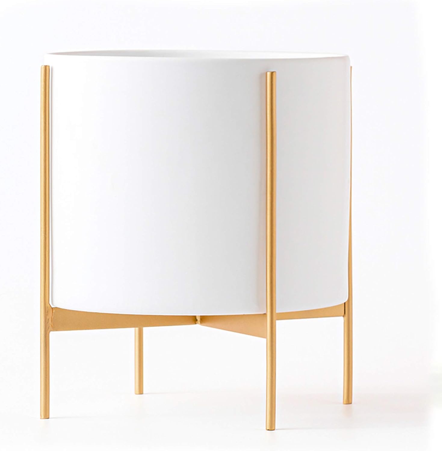 Buy Kimisty 10 Inch Ceramic Planter with Gold Stand, Zoe Mid Century