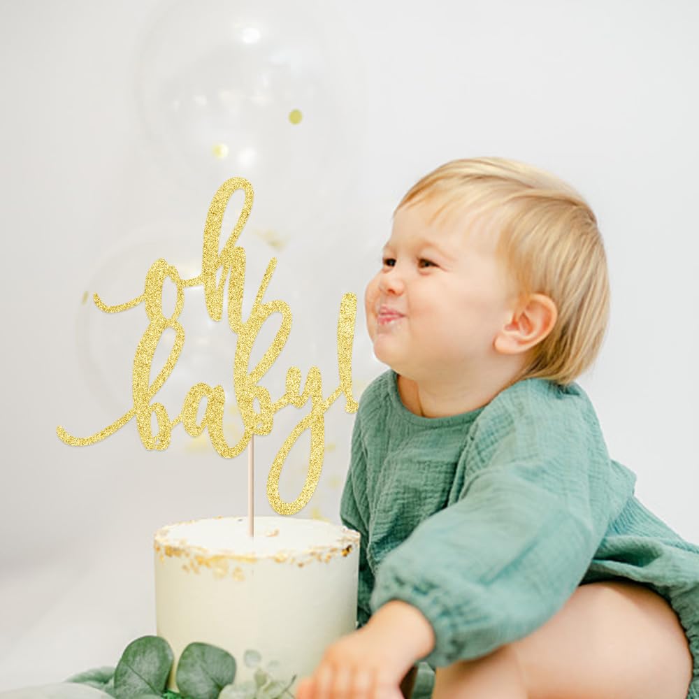 We Can Bearly Wait Cake Topper,Gold Acrylic Bear Baby Shower Party Decorations For Baby Bear Theme/Gender Reveal Party Decorations Supplies